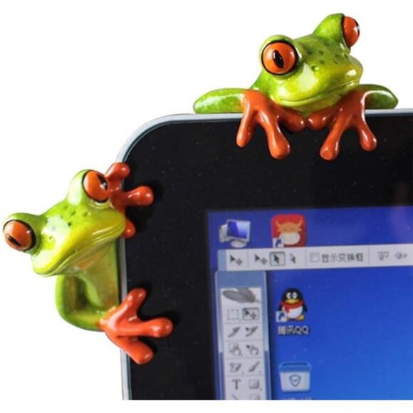 2 Pcs Funny Resin Frogs Decor, 3D Creative Craft Animal Frog Figurine - Picture 7 of 7